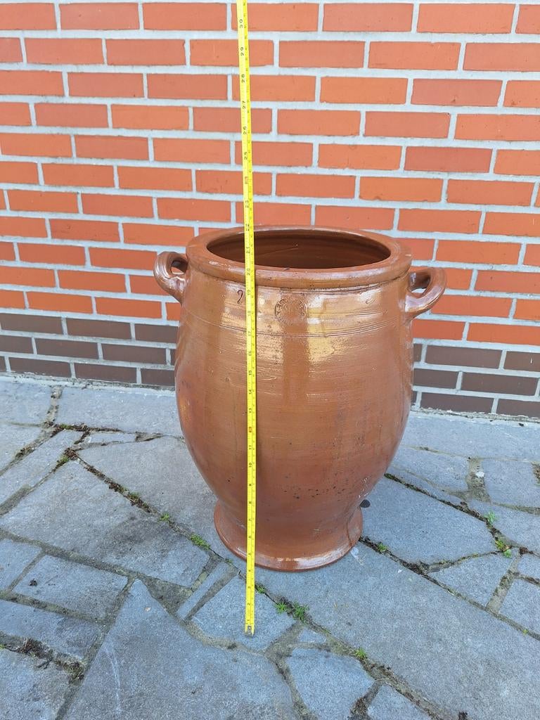 Grote bloem/plantenbak 52 cm hoog in steen, Tuin en Terras, Ophalen