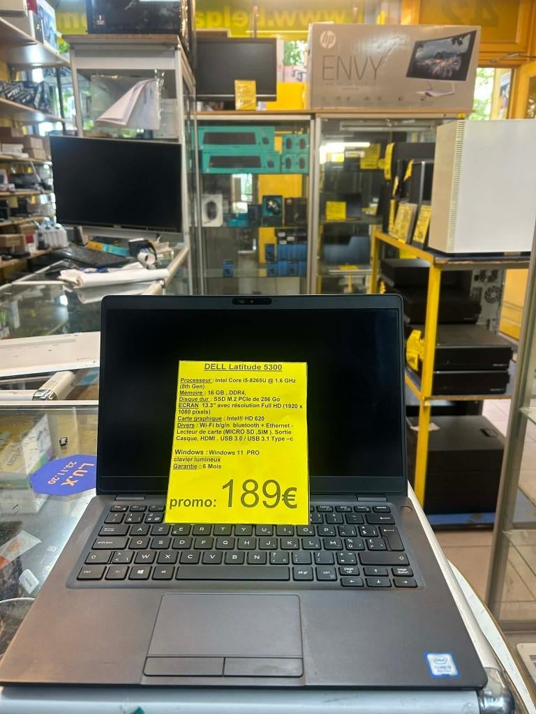 DELL Latitude 5300, 256 GB, 13 pouces, Moins de 2 Ghz, SSD
