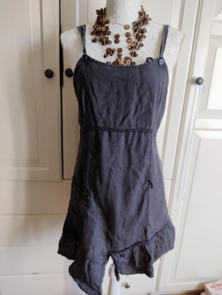 Robe en lin M, Taille 38/40 (M), Au-dessus du genou, Comme neuf, Envoi