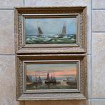 Paar gesigneerde zeeschilderijen, Antiek en Kunst, Ophalen