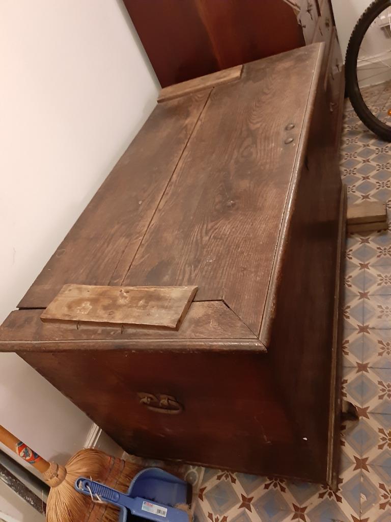 Coffre ancien chêne 1850/ 1900 meuble de famille, Maison & Meubles, Enlèvement ou Envoi, Chêne