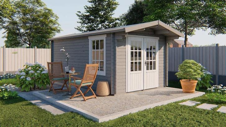 Blokhut - Tuinhuis Julia | 40 mm | vuren onbehandeld, Hobby en Vrije tijd, Overige Hobby en Vrije tijd, Nieuw, Verzenden