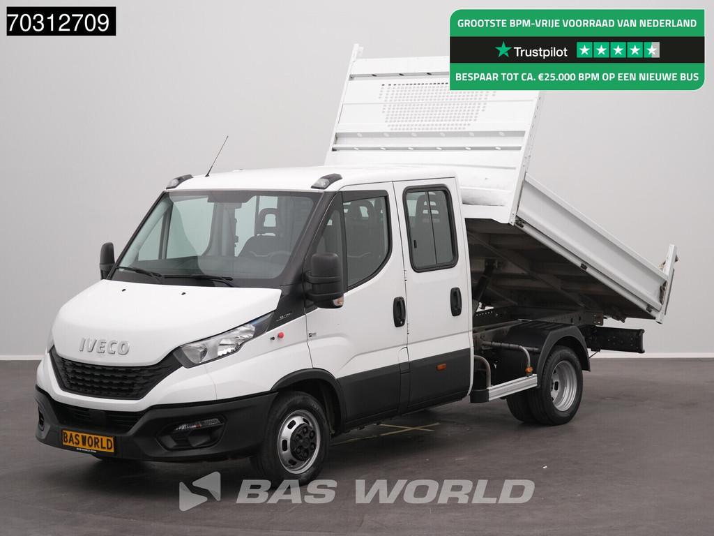 Iveco Daily 35C14 Dubbel Cabine Kipper Dubbellucht Airco Cru, Auto's, 100 kW, Stof, Gebruikt, Euro 6