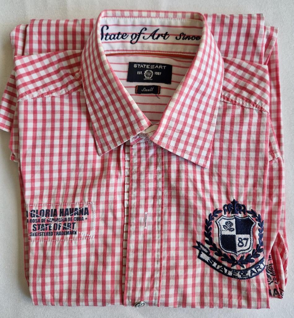 Heren overhemd State of art roze geblokt motief lange mouw, Kleding | Heren, Overhemden, State of Art, Blauw, Zo goed als nieuw