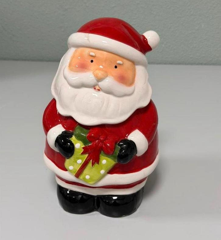 Kerstman Koekjespot Keramiek 25 cm met Deksel kerst Kerstmis, Diversen, Kerst, Zo goed als nieuw, Ophalen of Verzenden