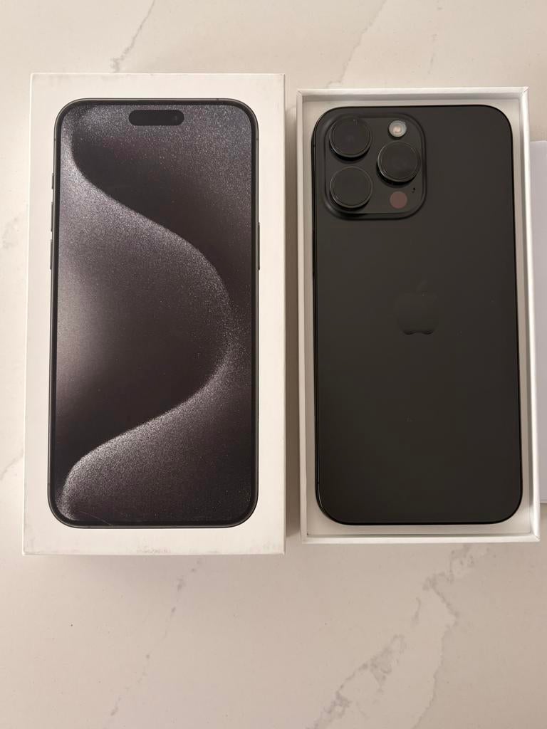 iPhone 15 Pro Max 256 GB, Telecommunicatie, Mobiele telefoons | Apple iPhone, 83 %, Zwart, IPhone 15 Pro Max, Zo goed als nieuw