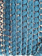 passementerie galon frange crème bleu marine, turquoise 37mm, Enlèvement ou Envoi, Neuf