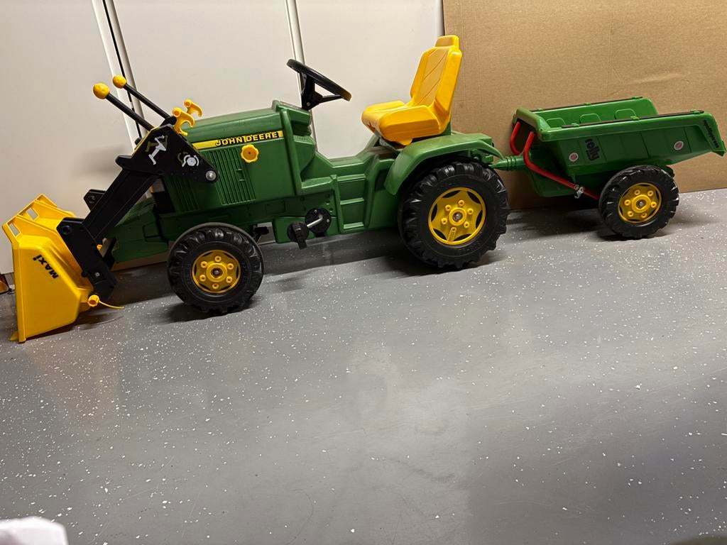tractor John Deere met voorlader en kipkar, Enfants & Bébés, Jouets | Extérieur | Véhicules & Draisiennes, Enlèvement ou Envoi