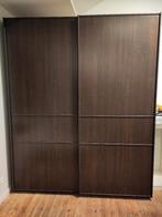 Bruine kleerkast met schuifdeuren, Avec tablette(s), 150 à 200 cm, Utilisé, 50 à 75 cm