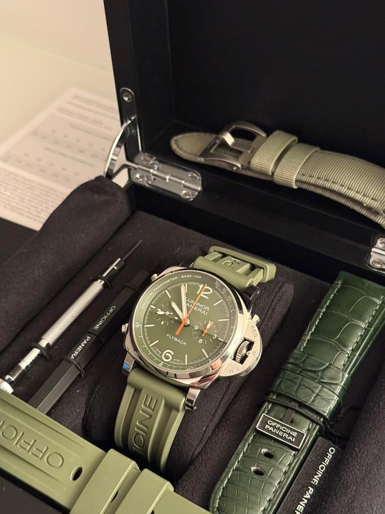 Panerai flyback (PAM01296) édition limitée à 110 exemlaires, Handtassen en Accessoires, Horloges | Heren, Ophalen, Zo goed als nieuw