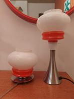 Vintage oranje opaline UFO lampjes, upcycled, Ophalen