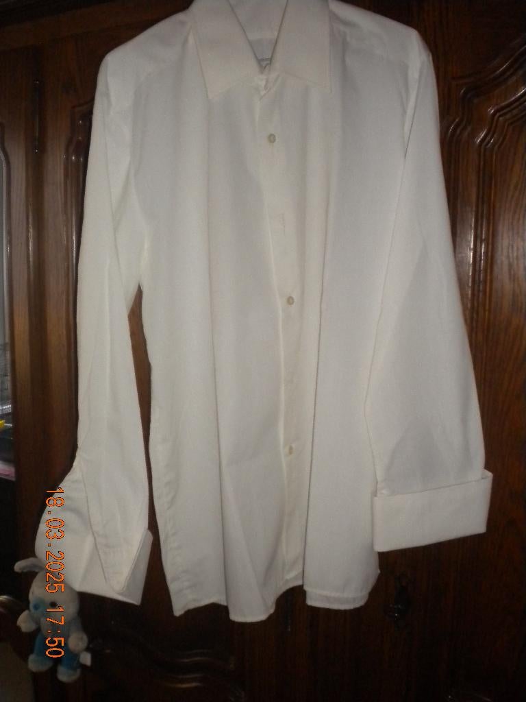 Wit hemd (M42) voor manchetknopen, Kleding | Heren, Overhemden, Ophalen, Wit