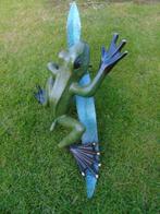statue d une grenouille en bronze patiné + jet d eau ..., Jardin & Terrasse, Enlèvement ou Envoi, Neuf, Autres matériaux, Ornement d'eau