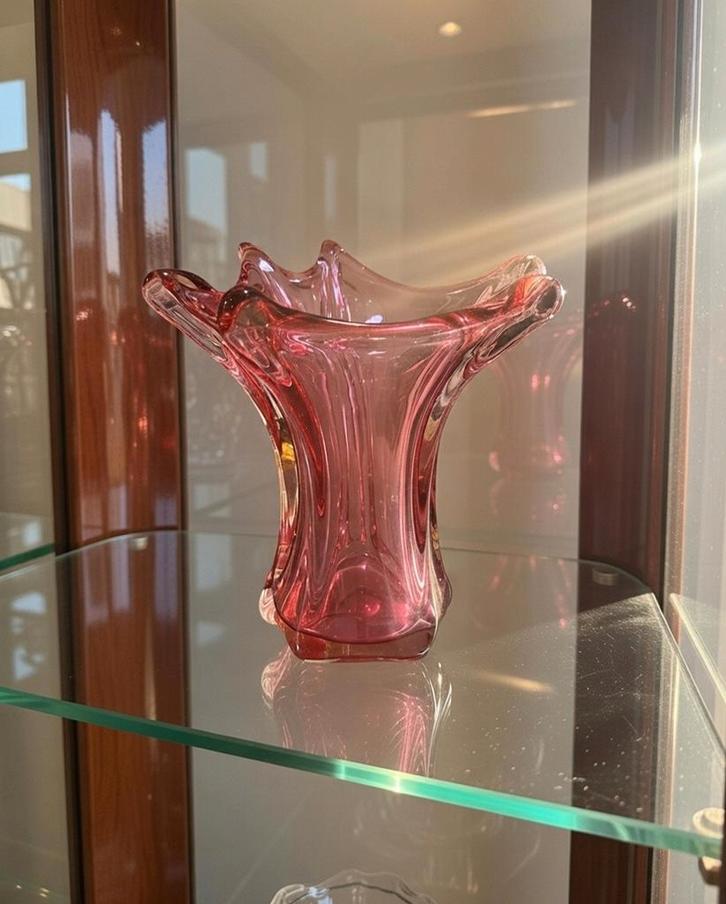 Vase Chambord par "Fratelli Toso" Murano style Mid-Century., Antiquités & Art, Antiquités | Verre & Cristal, Enlèvement ou Envoi
