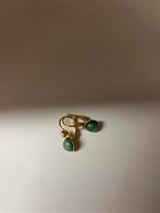 Elegante oorbellen met mooi groen steentje - goudkleurig, Handtassen en Accessoires, Oorbellen, Ophalen, Nieuw, Groen