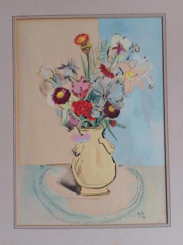 Joseph Probst  1911 - 1997   Aquarel  Bloemstilleven, Antiquités & Art, Art | Peinture | Classique, Envoi