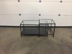 (9) Set salontafels zwart metaal met glas., Ophalen, Zo goed als nieuw, Glas