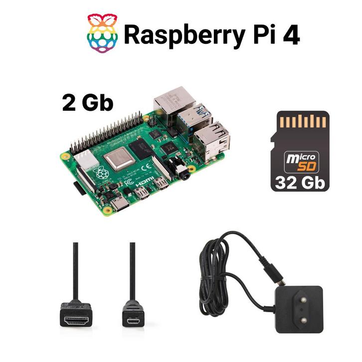 Kit Essential Raspberry Pi 4 Model B 2Gb DDR4 RAM Noir, Hobby en Vrije tijd, Elektronica-componenten, Nieuw, Ophalen of Verzenden