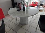 Grijze, ronde marmeren tafel te koop, Ophalen, Gebruikt