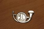 ABL Mutskenteken „1st Jagers te Voet” (zilver), Embleem of Badge, Landmacht, Verzenden