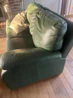 Lederen zetels 2- en 3 zit apart of samen te koop, Huis en Inrichting, Zetels | Zetels, Ophalen, Landelijk/ modern, Gebruikt, 100 tot 125 cm