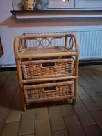 Table de chevet vintage en rotin et bambou, Enlèvement