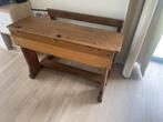 Mooie houten schoolbank - vintage!, Huis en Inrichting, Bureaus, Gebruikt, Ophalen, Bureau