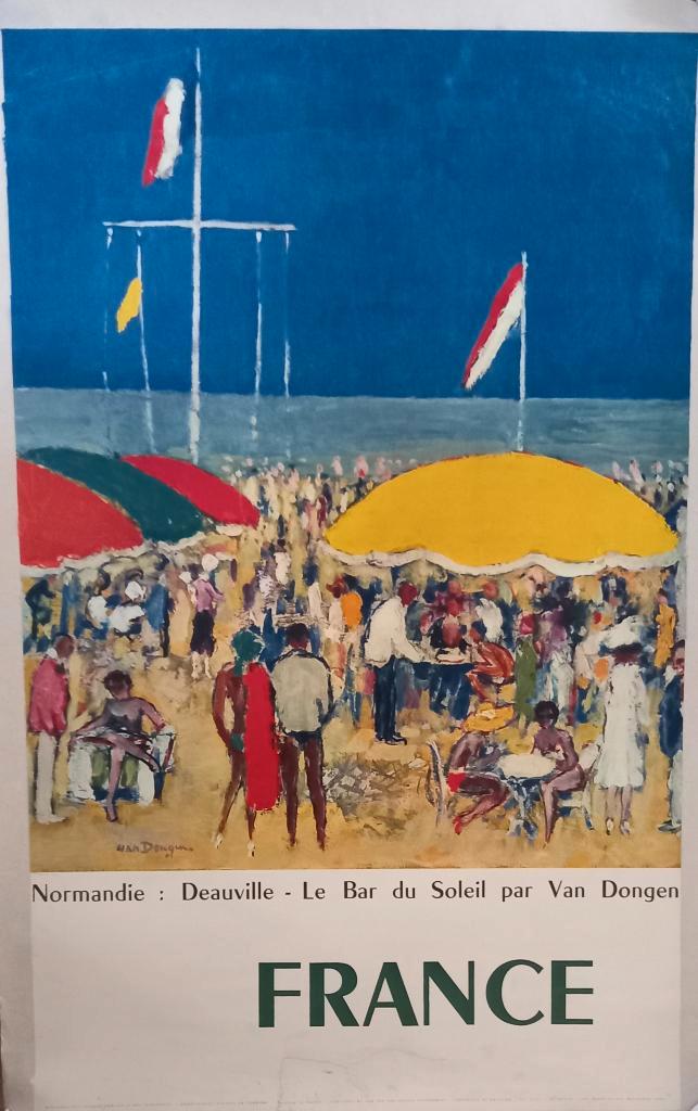 Kees Van Dongen - Bar du soleil- originele affiche op doek, Antiek en Kunst, Kunst | Litho's en Zeefdrukken, Ophalen of Verzenden