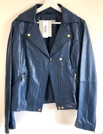  Blouson Perfecto cuir bleu 3 Suisses T44 Neuf