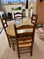 Houten keukentafel met 4 stoelen, Huis en Inrichting, Ophalen, Gebruikt, 100 tot 150 cm, 50 tot 100 cm