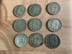 België - ZILVER set van 9 stuks 50 C Kon. LII, Ophalen, Zilver, Setje
