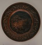 Vintage muuurplaat eland- brons, Antiek en Kunst, Ophalen of Verzenden, Brons