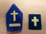 ABL van het Belgische leger: twee geborduurde kapelaaninsign, Verzamelen, Militaria | Algemeen, Ophalen of Verzenden