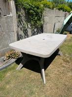 Gebruikte tuintafel met 4 stoelen., Tuin en Terras, Tuintafels, Ophalen, Gebruikt, Rechthoekig, Kunststof