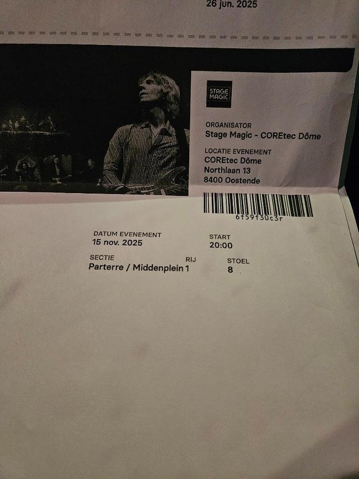 Dire Straits Experience 15/11/25 Oostende EERSTE RIJ, Tickets en Kaartjes, Concerten | Overige, Drie personen of meer, November