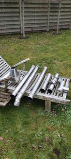 Inox buizenset 80mm met hulpstukken enkelwandig., Ophalen, Gebruikt, Overige brandstoffen, Pelletkachel