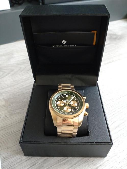Nieuw Alpha sierra reaper GG03 gouden horloge groene plaat, Handtassen en Accessoires, Horloges | Heren, Nieuw, Ophalen of Verzenden