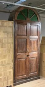 Hoge prachtige antieke kledingkast met loodglas, Antiek en Kunst, Antiek | Glaswerk en Kristal, Ophalen