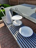 oude emaille waterkruik met waskom en etagere, Tuin en Terras, Ophalen, Zo goed als nieuw
