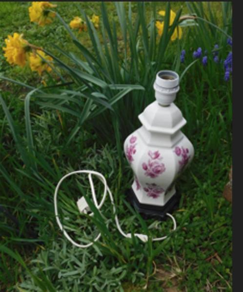 lampenvoet - bloemendecoratie - keramiek - home - vintage, Huis en Inrichting, Lampen | Vloerlampen, Gebruikt, Minder dan 100 cm