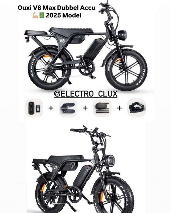 Ouxi V8 MAX Nieuwste Versie 2025 Model! Dubbele Accu, Vélos & Vélomoteurs, Vélos électriques, Neuf, Enlèvement