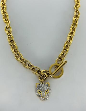 Luipaardketting met strass   beschikbaar voor biedingen