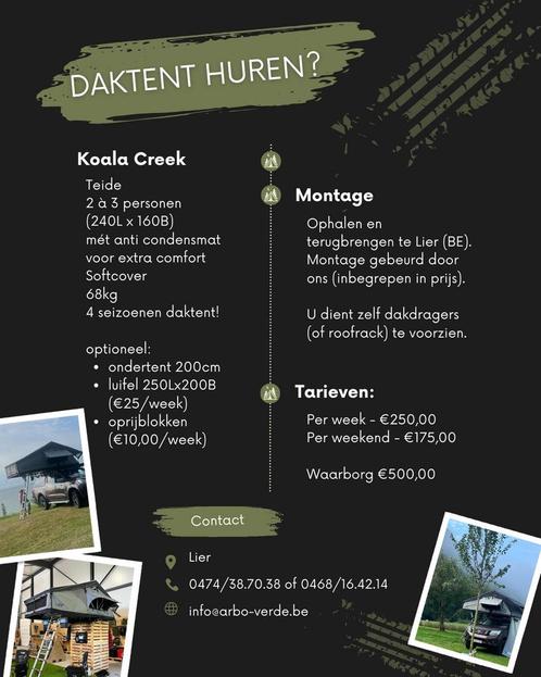 Daktent koala creek te huur (3pers), Caravanes & Camping, Tentes, jusqu'à 3, Neuf, Enlèvement