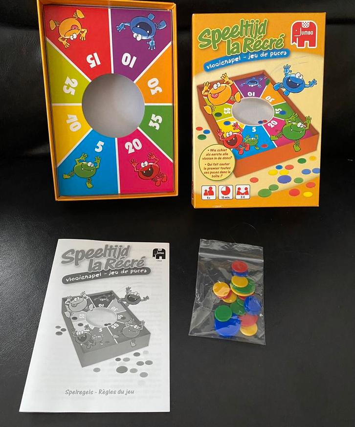 Vlooienspel ( JUMBO ) . VOLLEDIG  + in TOPSTAAT !!!  🍄, Kinderen en Baby's, Speelgoed | Overig, Zo goed als nieuw, Ophalen of Verzenden