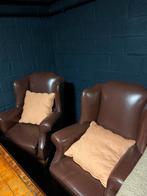 Set van 2 antieke leren fauteuils, Antiek en Kunst, Ophalen