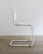 6x vintage leren buisframe stoelen Thonet S33 stijl, Huis en Inrichting, Stoelen, Ophalen, Gebruikt, Wit, Modern vintage design