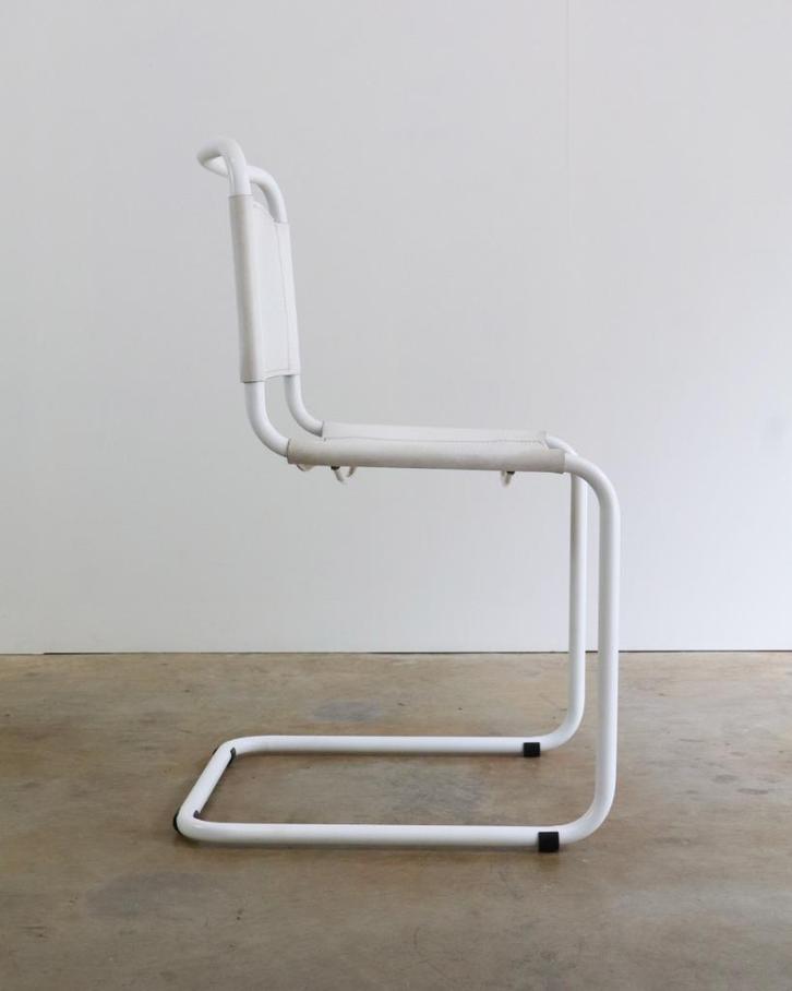 6x vintage leren buisframe stoelen Thonet S33 stijl, Huis en Inrichting, Stoelen, Gebruikt, Vijf, Zes of meer stoelen, Leer, Metaal