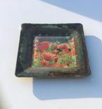 Decoratief schaaltje in gehard glas papavers, Antiek en Kunst, Ophalen of Verzenden