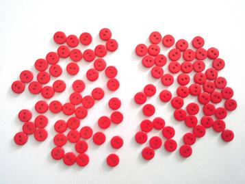 100 boutons à coudre rouges plats en plastique 8 mm neufs beschikbaar voor biedingen