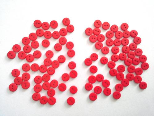 100 boutons à coudre rouges plats en plastique 8 mm neufs, Hobby en Vrije tijd, Naaien en Fournituren, Nieuw, Knoop of Knopen